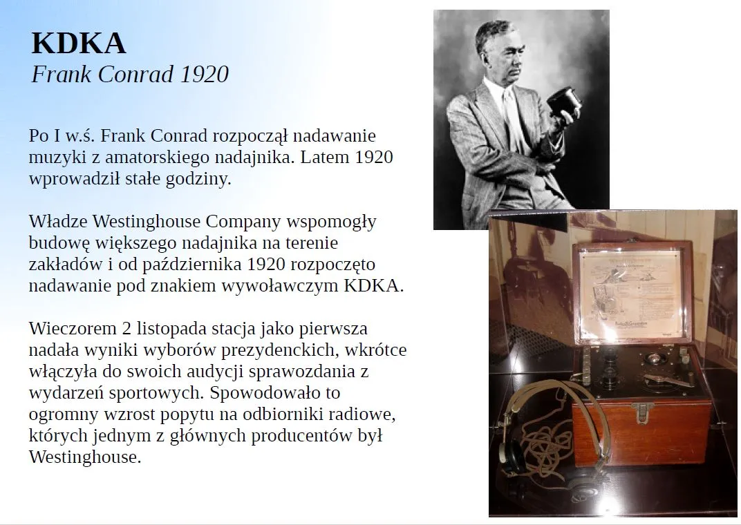 Transmisje radiowe stacji KDKA rys20